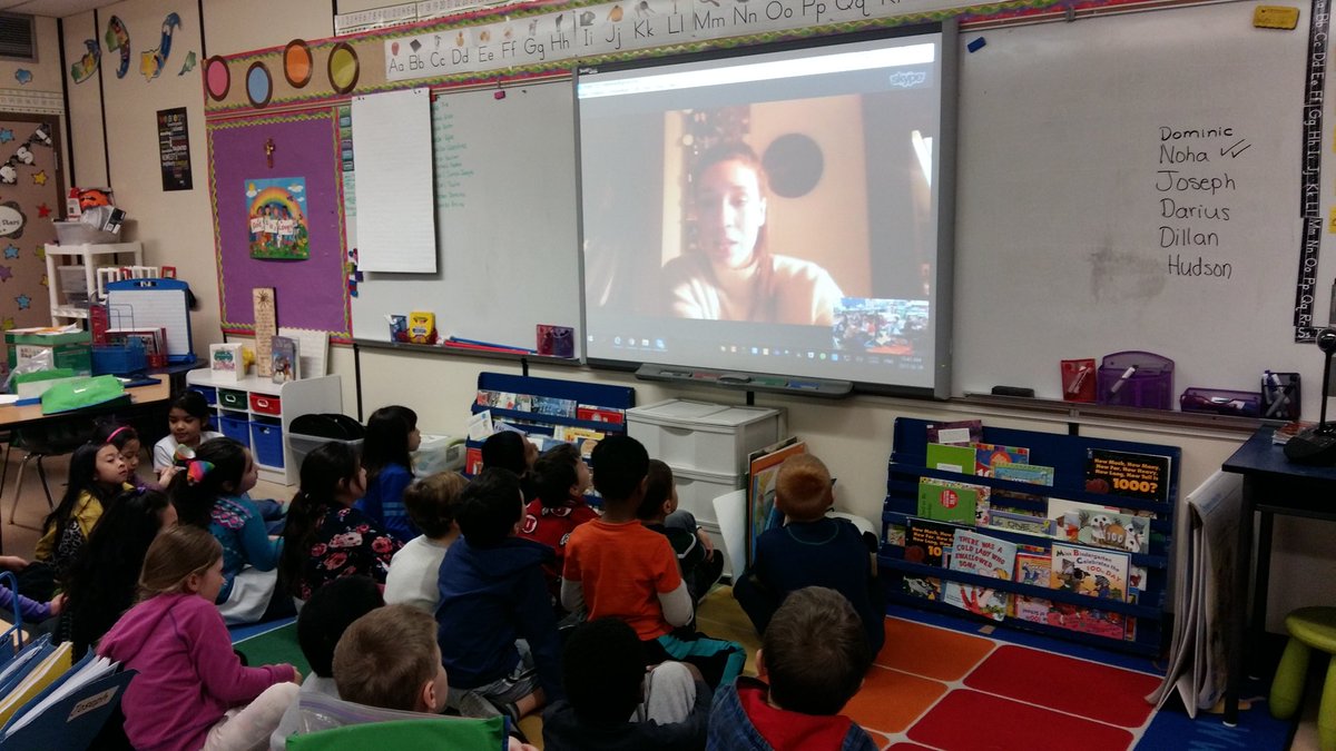 RadomskiClass's tweet photo. Thanks @nef_stef for the @SkypeClassroom lesson! The Ss were in awe of the great artwork! https://t.co/n3BfgVuwwv