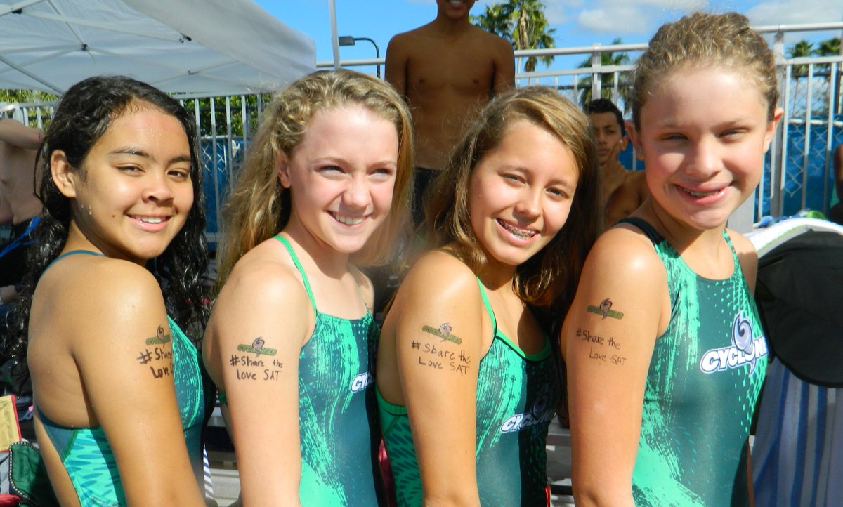 SwimFoundation's tweet photo. Well, @CyclonesSwimTm had a blast at their #USASwimaThon! They jumped out of the pool and started a dance party! How fun! #SharetheLoveSAT https://t.co/HDSBLYO5RM