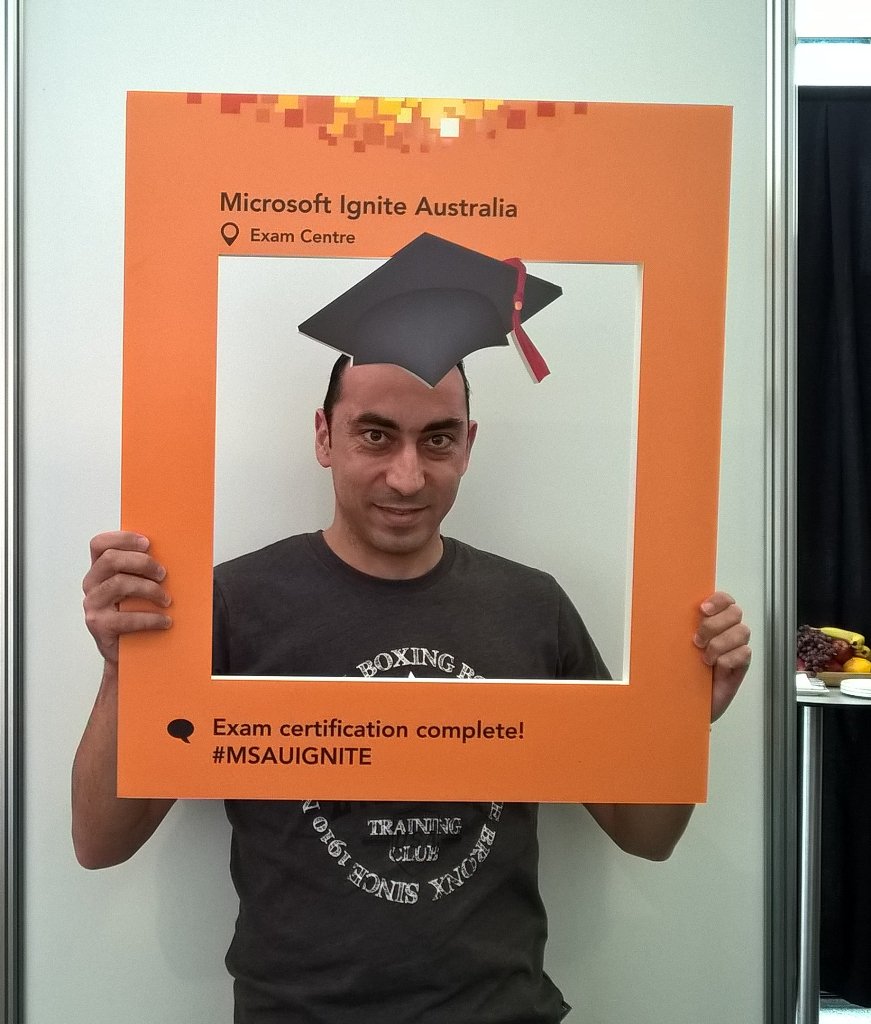 sarah_arn's tweet photo. Congratulations Ossama for passing exam 70-331 #msauignite https://t.co/BqGPYeocXE