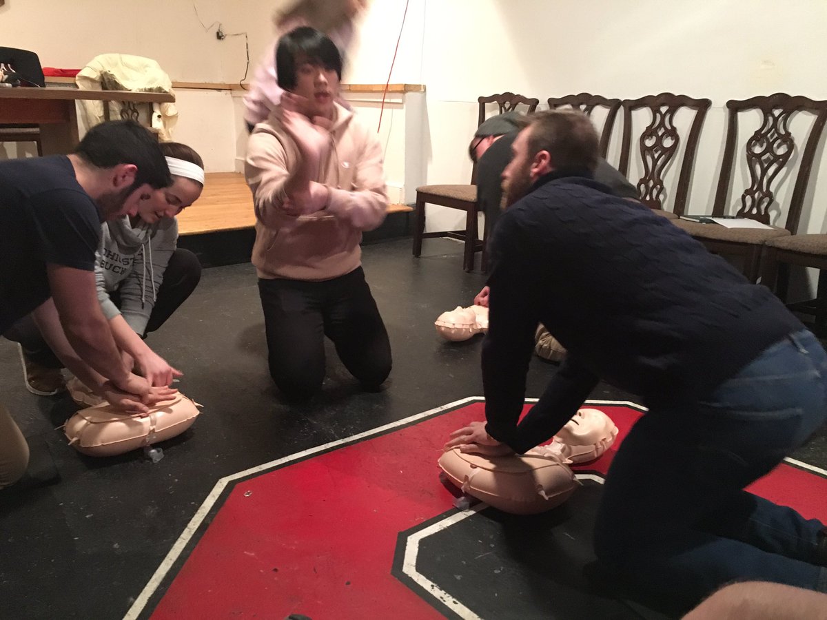 President @216_Buckeye and the rest of the chapter received cpr training today.