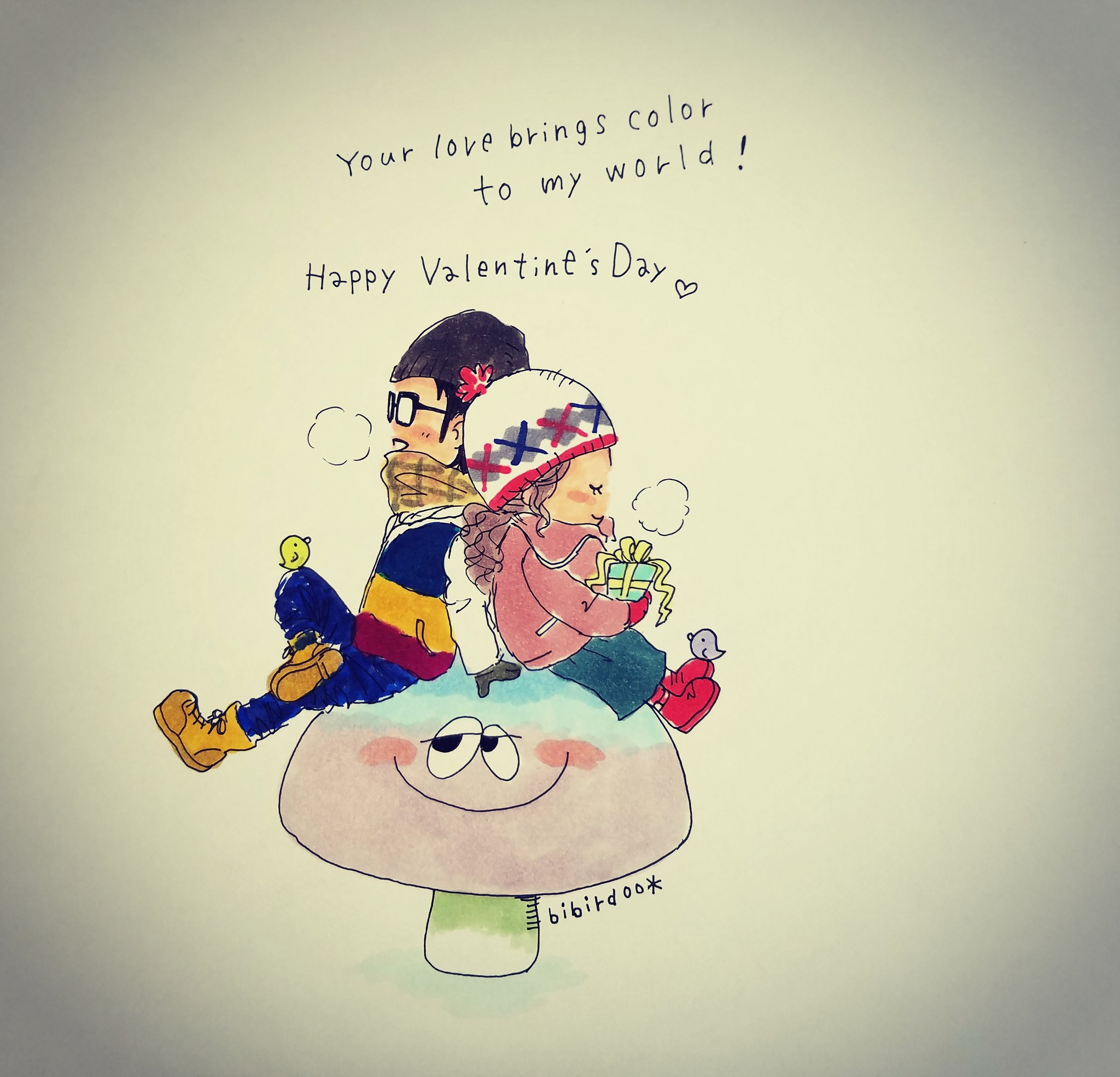 ビバドゥ Happy Valentine バレンタイン がんばれ女の子 健闘を祈る イラスト ビバドゥ T Co R6qfrbfk3z Twitter