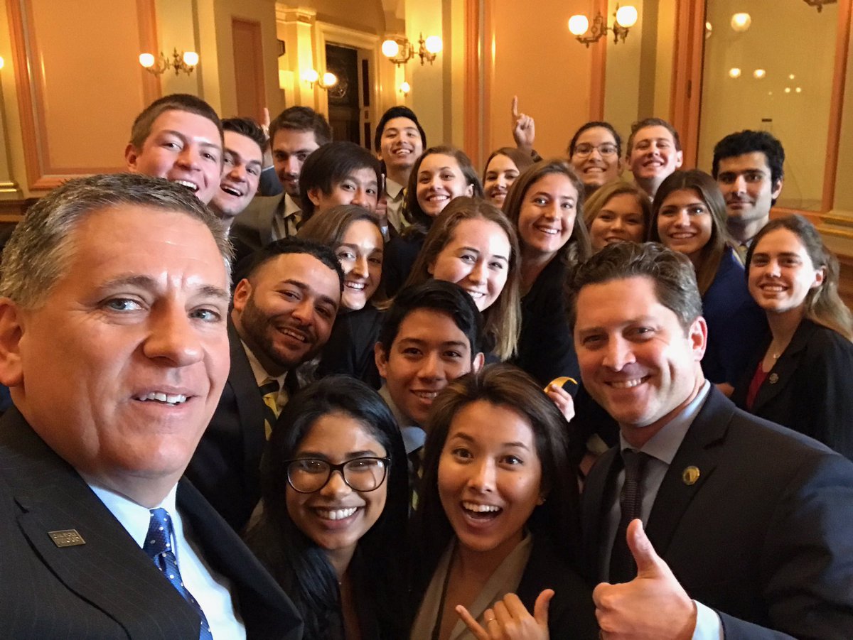 Grabbed a selfie with Assembly Member Jordan Cunningham and the Cal Poly students being honored at the Capitol today! #ProudCPPrez