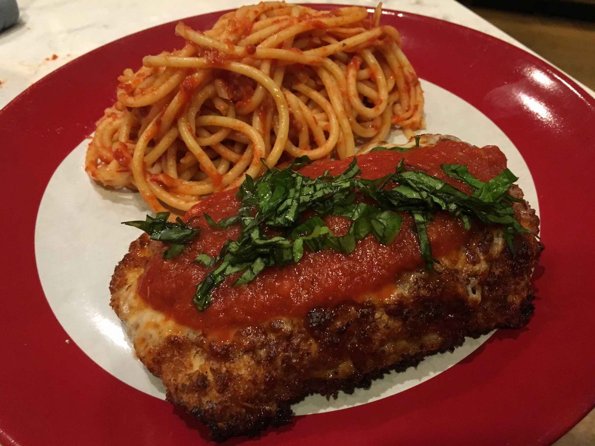 Chicken Parmigiana Dinner # 3,725 as part of #BillionDinners Challenge via @Dinnercall! (4 people, 27 mins)