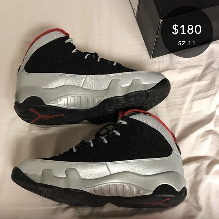 SneakerHeat03's tweet photo. Check out this listing: Air Jordan 9 Retro 'Johnny Kilroy' https://t.co/aAXGs5f27U #GOATAPP https://t.co/PRaK7ojR6a