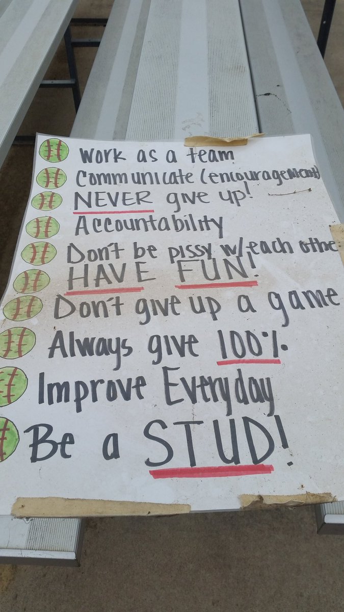 JC_softball's tweet photo. These were written during Coach King's junior year @junctioncityhs by a teammate! #playerbuyin #teamconcepts #TeamB4Me #AllUNeedIsTeam https://t.co/Olrty1rouC