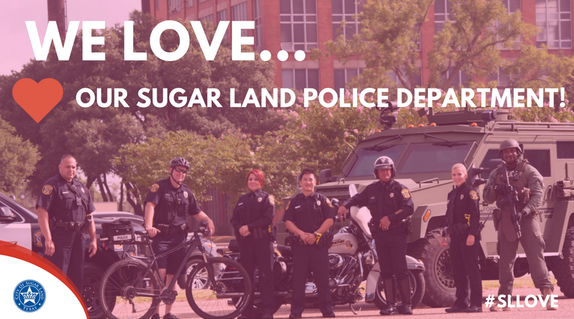 SugarLandtxgov's tweet photo. We love our Sugar Land Police Department and everything that they do for our community!

#SLPD #SLlove #SugarLandTX #welove https://t.co/sfGlvJeO6M