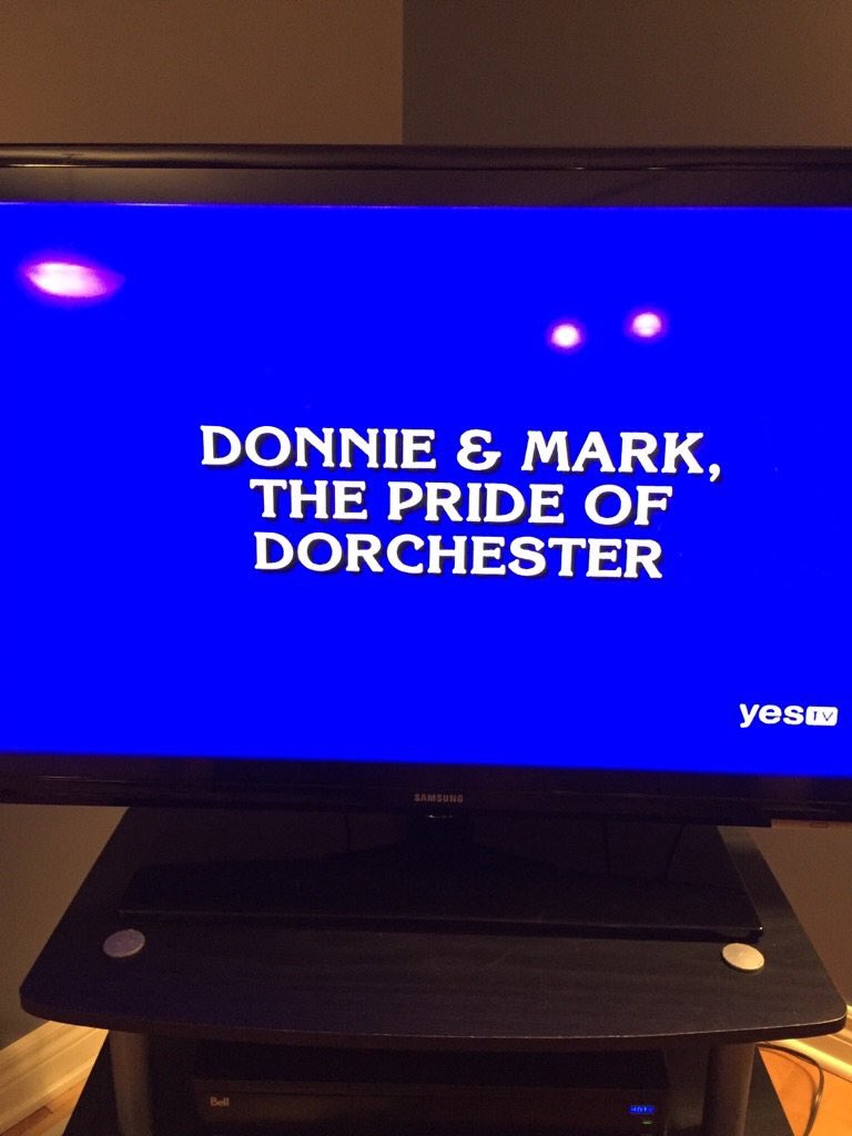 DonnieWahlberg's tweet photo. Cool thing about being $1,000 @Jeopardy answer isn't me & @mark_wahlberg "made it", its that hometown #Dorchester "made it". #DotRats #Pride https://t.co/8bcZRSTJ9u