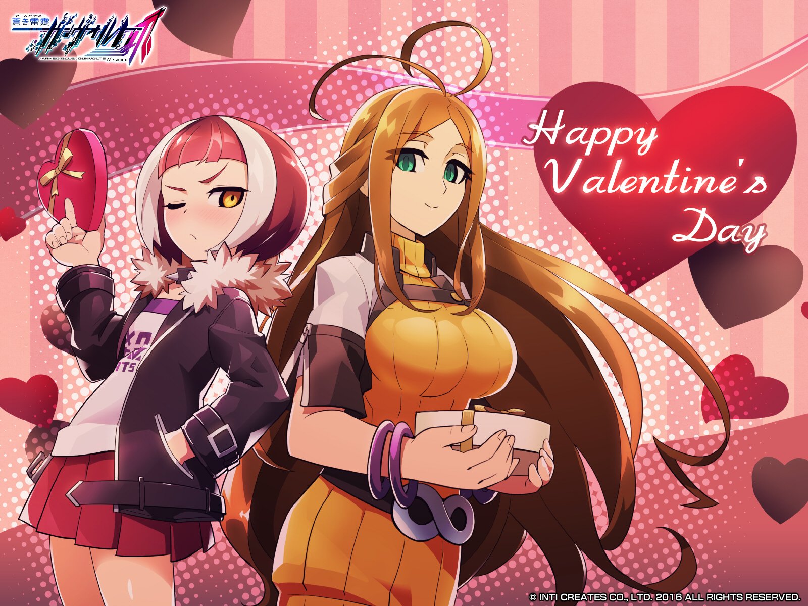 Inti Creates Official 壁紙 Happy Valentine S Day G7の華二輪 ジブリール ちゃんとニケー様からバレンタインプレゼントです 公式ページで壁紙を配布中 バレンタインデー Valentines Gunvolt ガンヴォルト T Co Qcyc3kxjw8 T Co
