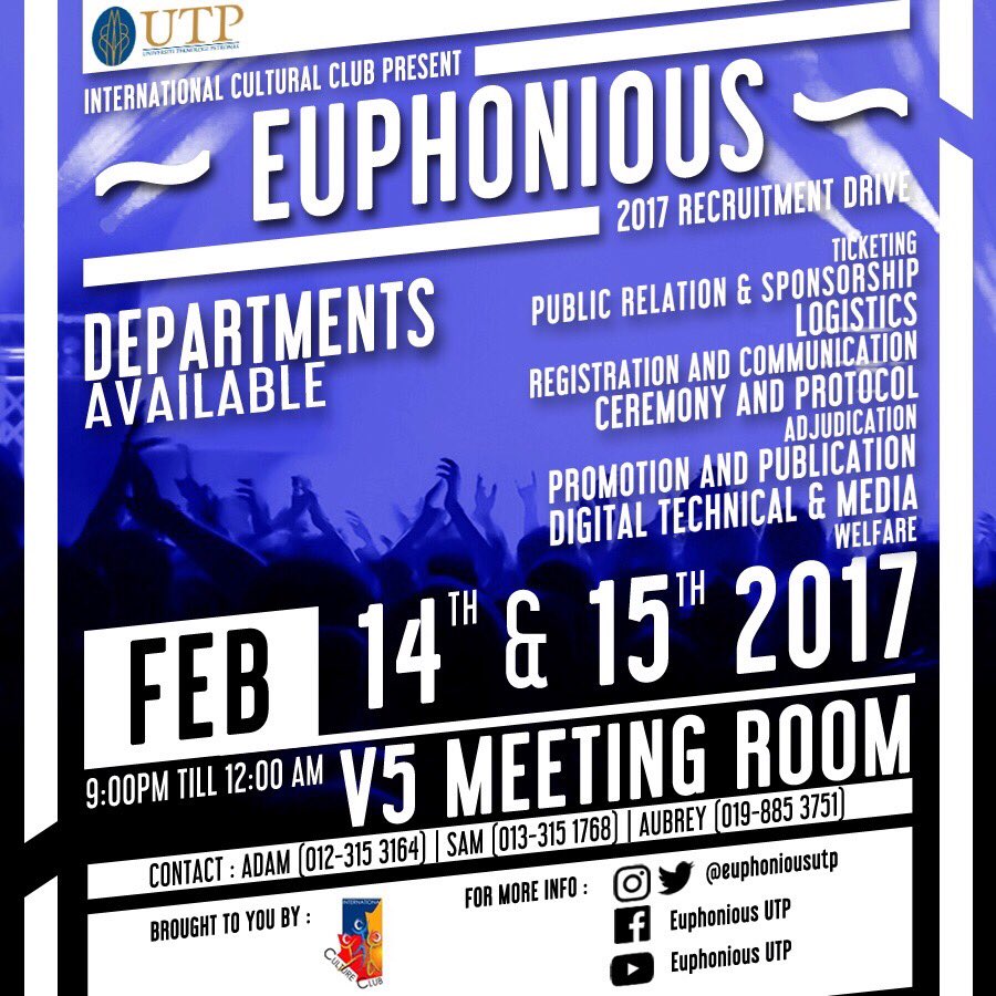 EuphoniousUTP's tweet photo. See you rockheads tonight ! #EuphoniousIsBack #Eupho17 https://t.co/t2CytoMFaX