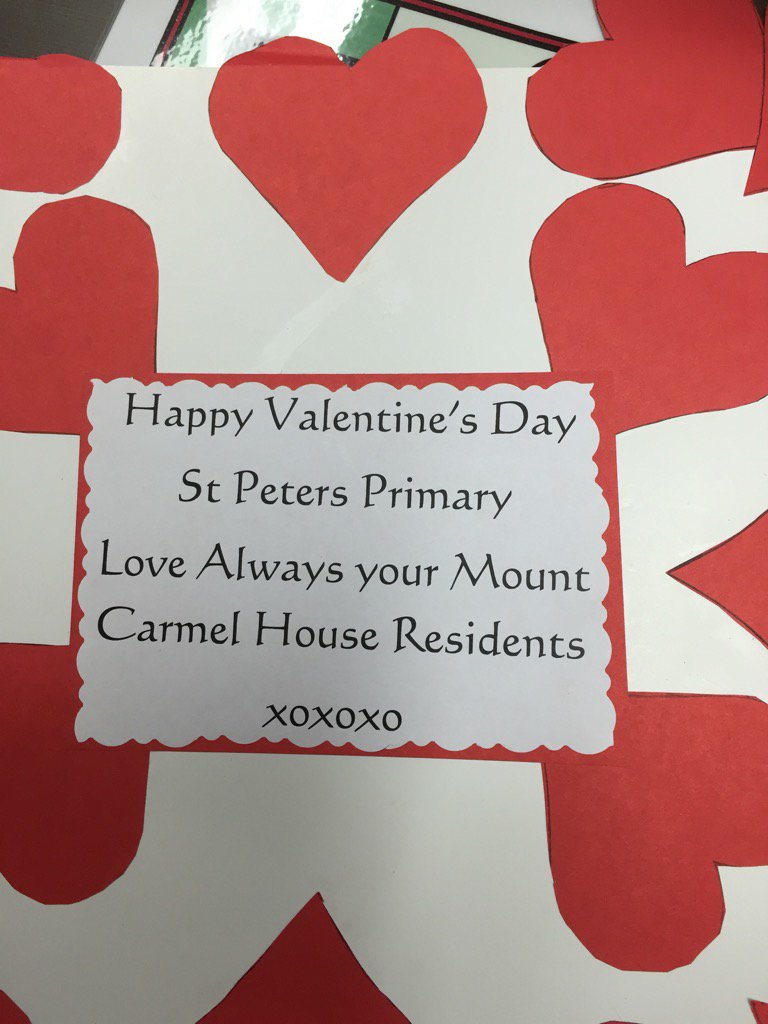 SPPS_PMQ's tweet image. Happy Valentine&apos;s wishes from Carmel House residents in appreciation of their Christmas cards from our children.