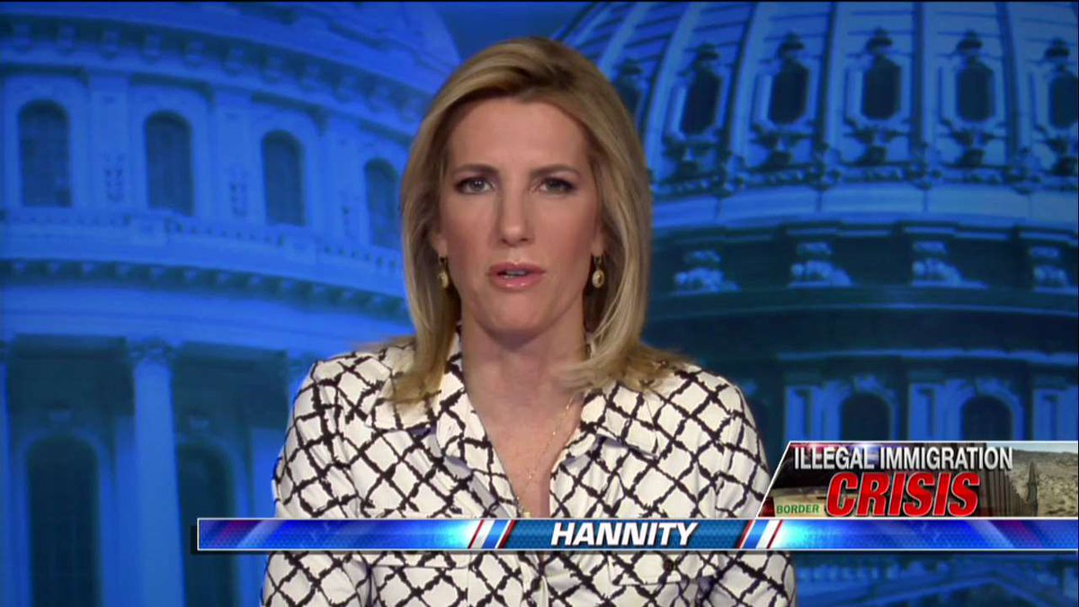 FoxNews's tweet photo. Ingraham: Apparently we’re supposed to be housing the world’s criminal population as long as they came here illegally first. It’s craziness. https://t.co/WC0QhsCL2Z