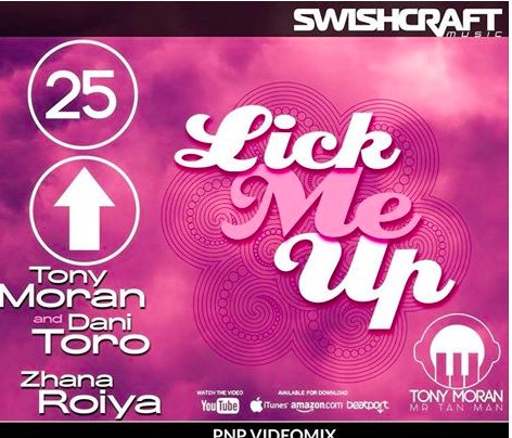 Roiya's tweet photo. My New Single on Swishcraft Label climbs to #25 Check it out!!!! #TonyMoran #DaniToro #ZhanaRoiya #LickMeUP #Swishcraft #MrTanMan https://t.co/TUxOHRCYFQ