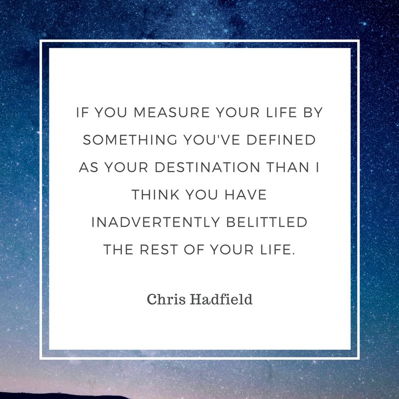 The journey is the destination. Don't forget to celebrate the victory that comes every single day —
 #MondayMotivation <a href="/Cmdr_Hadfield/">Chris Hadfield</a>