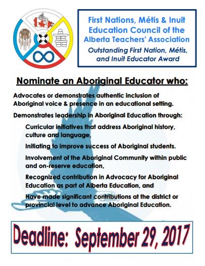ATA_IEC's tweet photo. Do you an OUTSTANDING Aboriginal Educator? Nominate them for our prestigious award! https://t.co/6EFNpJs23B #FNMIEC #Aboriginal #ATA https://t.co/33AFANrecj