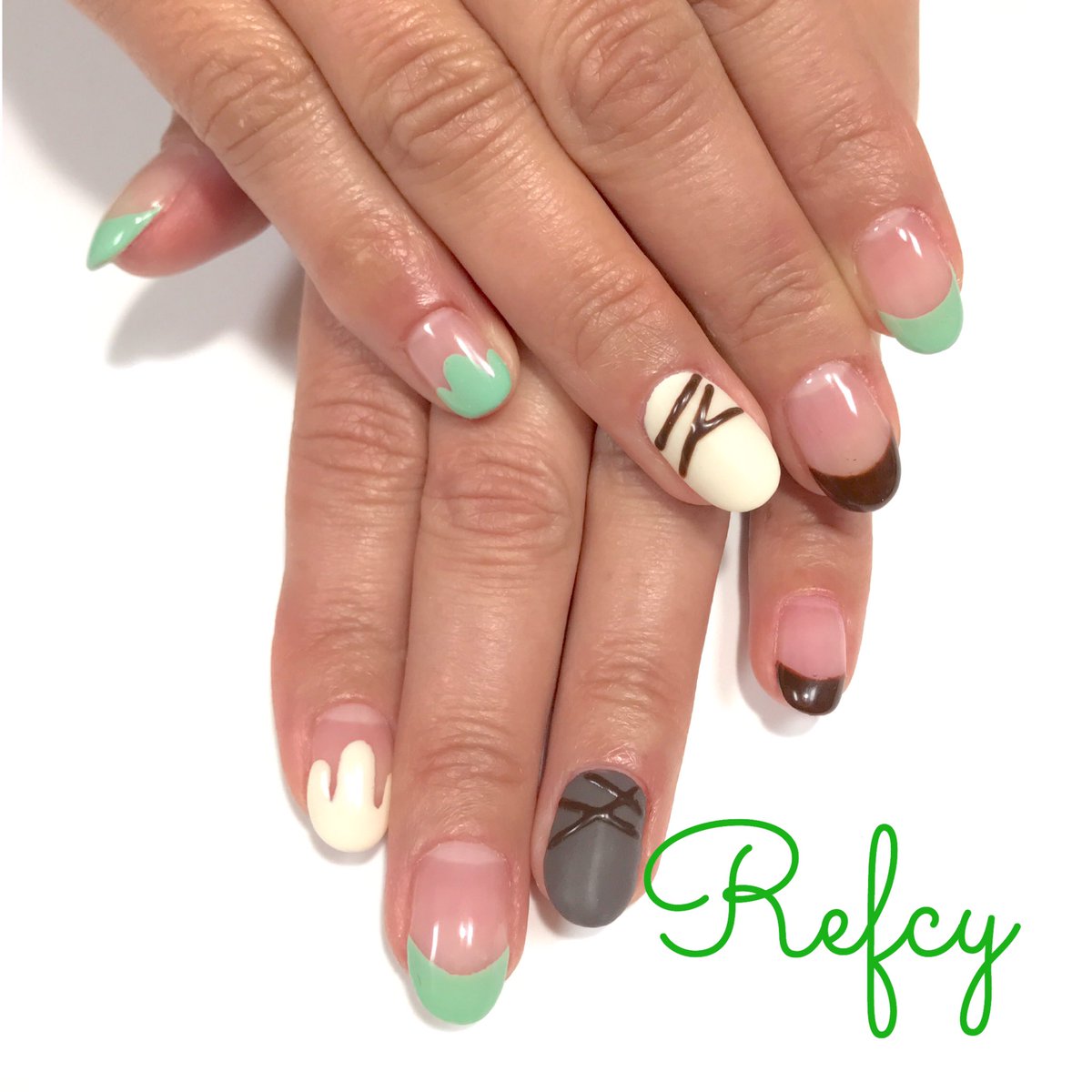 Nail Color Refcy On Twitter 今日はバレンタインデーですね 抹茶チョコにホワイトチョコどんなお味がお好みですか 横浜 大倉山 綱島 日吉 菊名 ジェルネイル ネイルサロン 大人ネイル フィルイン 一層残し Https T Co Lfaqhb7pmn 045 541 3121 Https