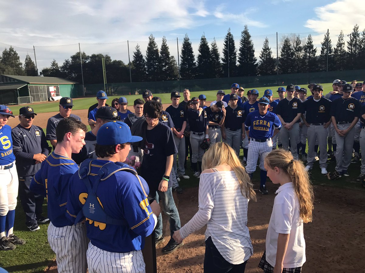 PadreAthletics's tweet photo. Serra baseball honored the memory of Cavin Riley '15 who passed this summer. His #9 jersey will be retired forever. https://t.co/j1jpha10ha