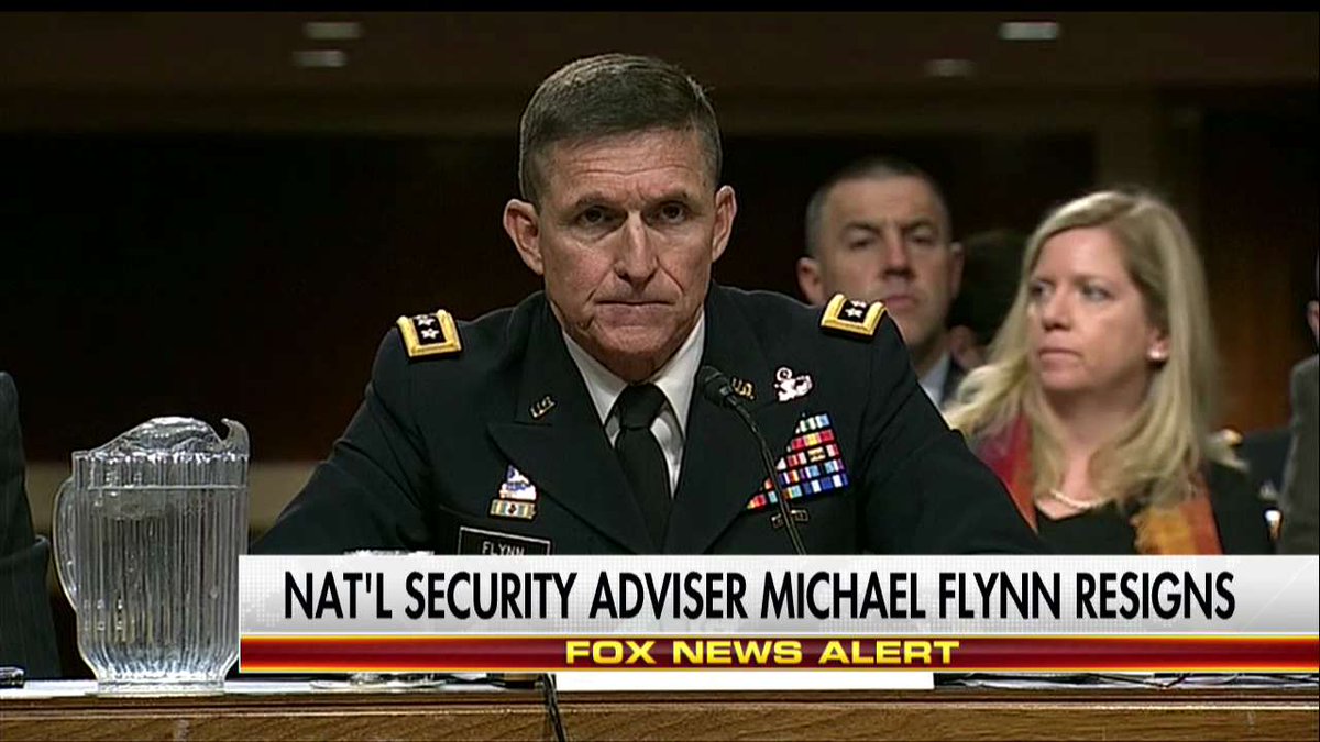 FoxNews's tweet photo. BREAKING NEWS: Gen. Michael Flynn steps down as President Donald Trump’s National Security Adviser. https://t.co/oS0aPJw7iG