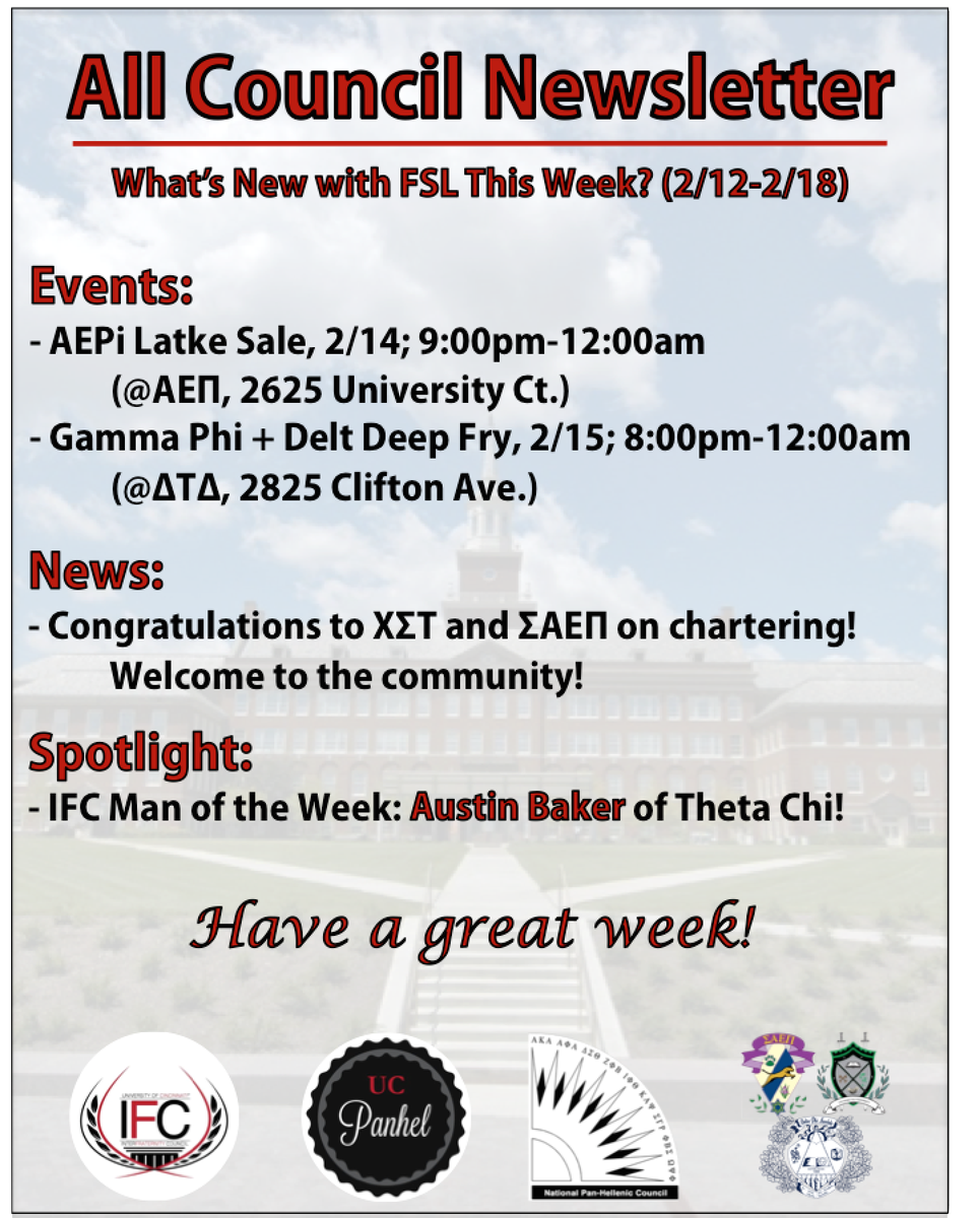 The first edition of the All Council Newsletter! #FSL