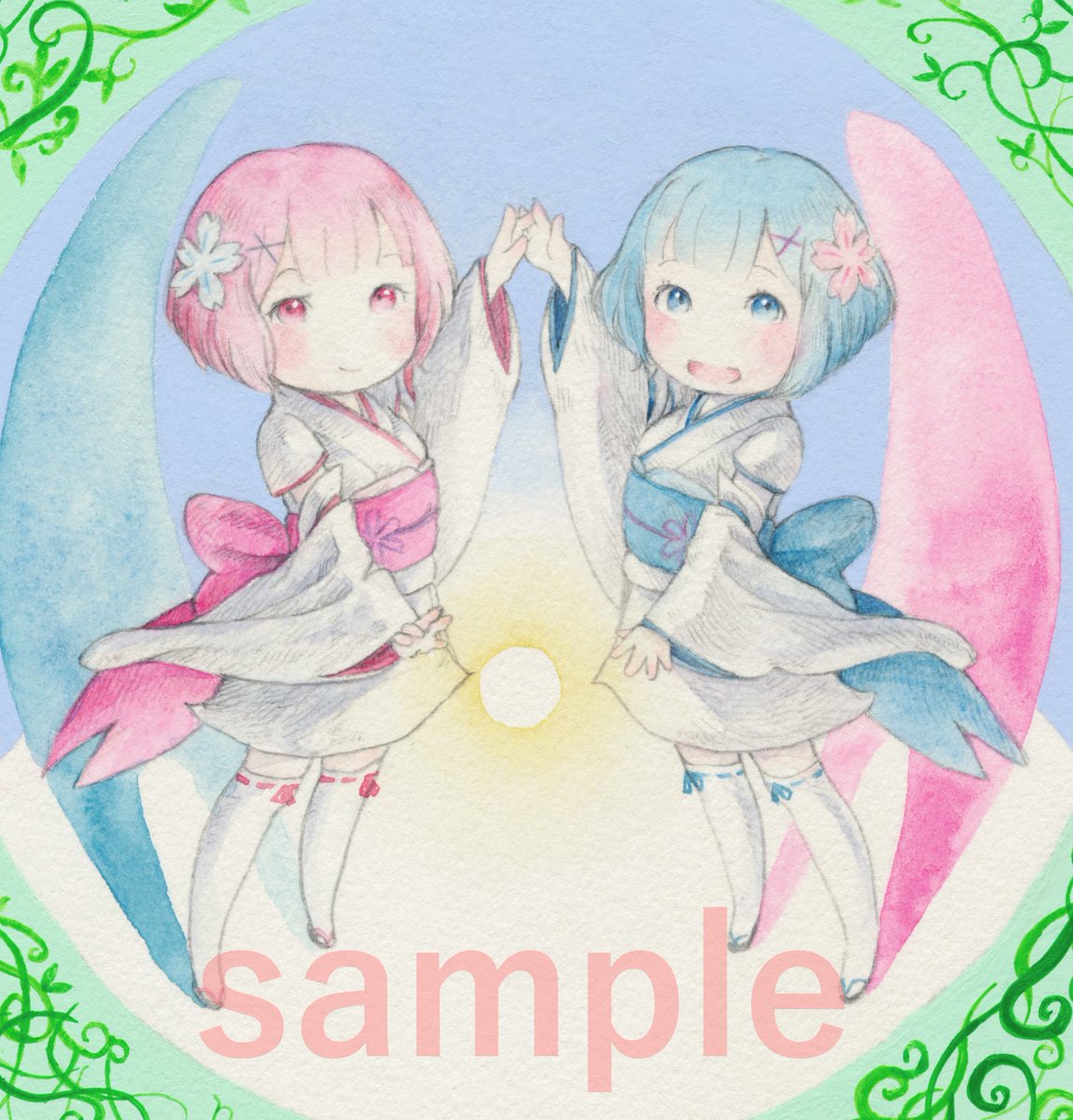 Sato ヤフオクに出品いたしました 良かったら見てやってください 版権ものです リゼロよりラムとレム 子供の頃 T Co 5rp0okletg ヤフオク リゼロ イラスト