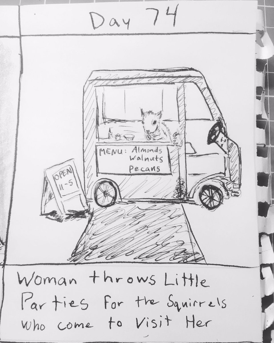 NMSC_ART's tweet photo. Day 74 Squirrel Party
#The100DayProject #NMSC_ART #100daysoftruestories #squirrel #party #foodtruck https://t.co/XNq8VWB86y