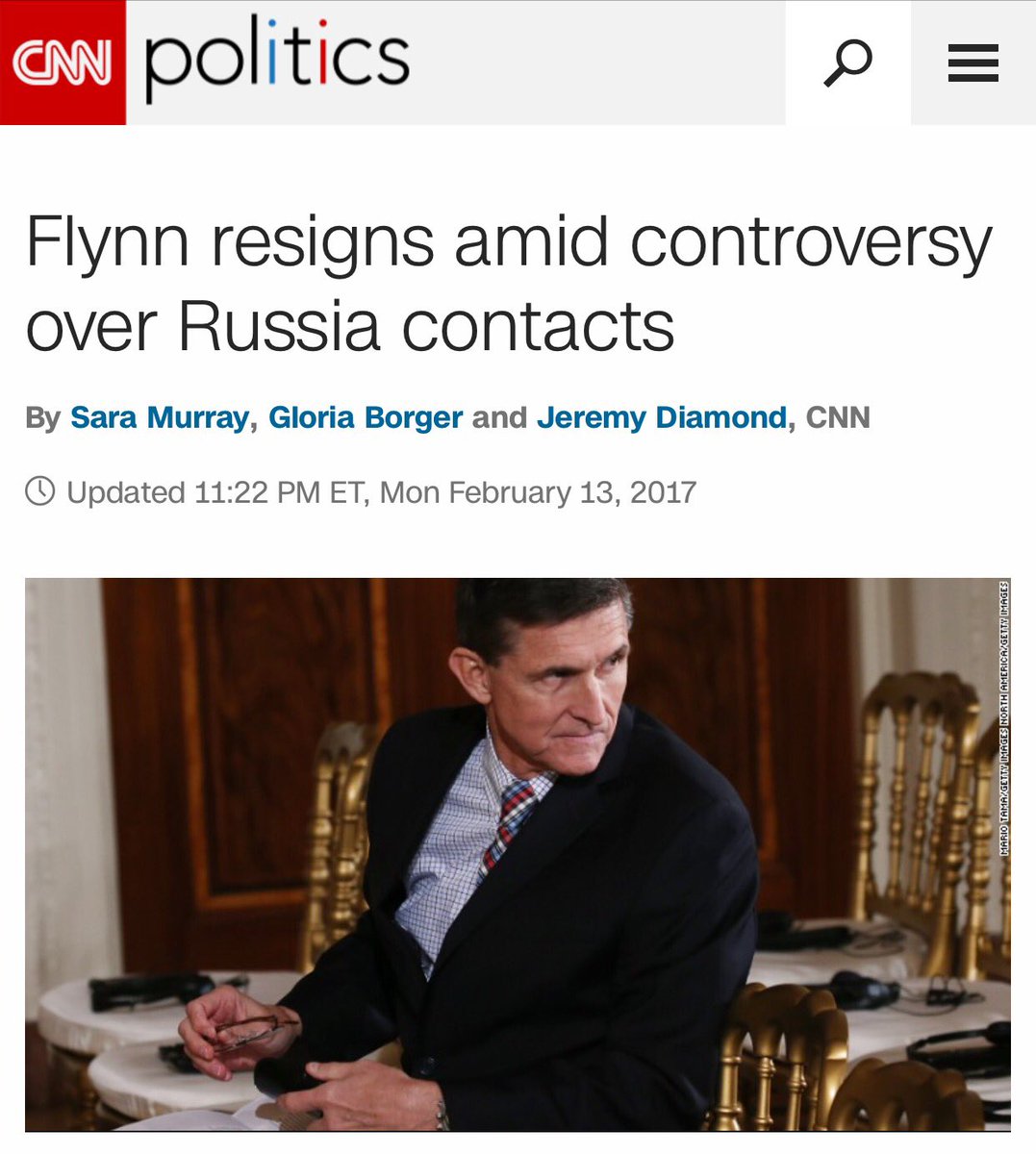 川普的国家安全顾问弗林因被川普口中的“假新闻”媒体《华盛顿邮报》等揭露与俄国相互勾结，辞职了，成了美国史上任职时间最短的国家安全顾问 。这是丢车保帅嘛，脸皮还是没有川普厚。