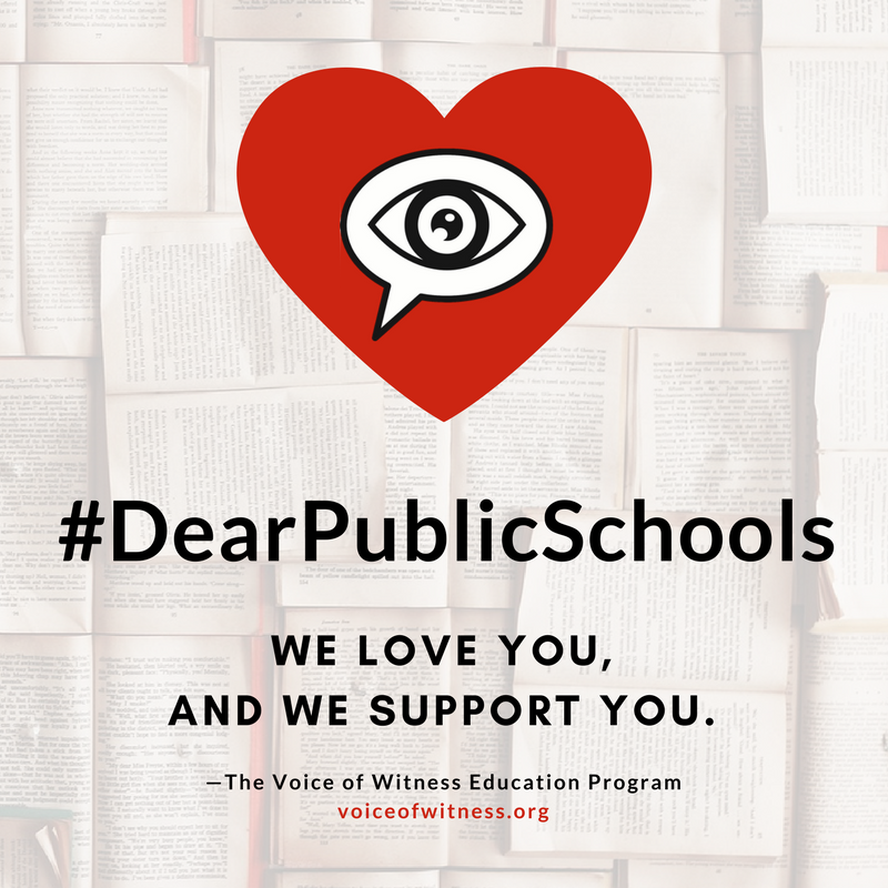 voiceofwitness's tweet photo. This #Valentines Day we’re sending love to our public schools &amp; teachers! Show your love with #DearPublicSchools. https://t.co/1wRgrqcJlA