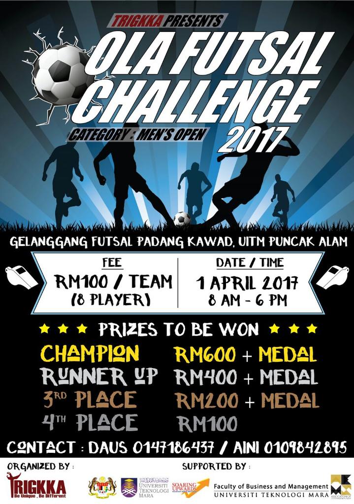 Daus_Fbi's tweet photo. April ni TRIGKKA m'anjurkan OFC2017. Drpd sambut April Fool tipu org, baik tipu dgn TRICKS &amp; SKILLS futsal anda. 😎😎 https://t.co/3C4LUXCaLW