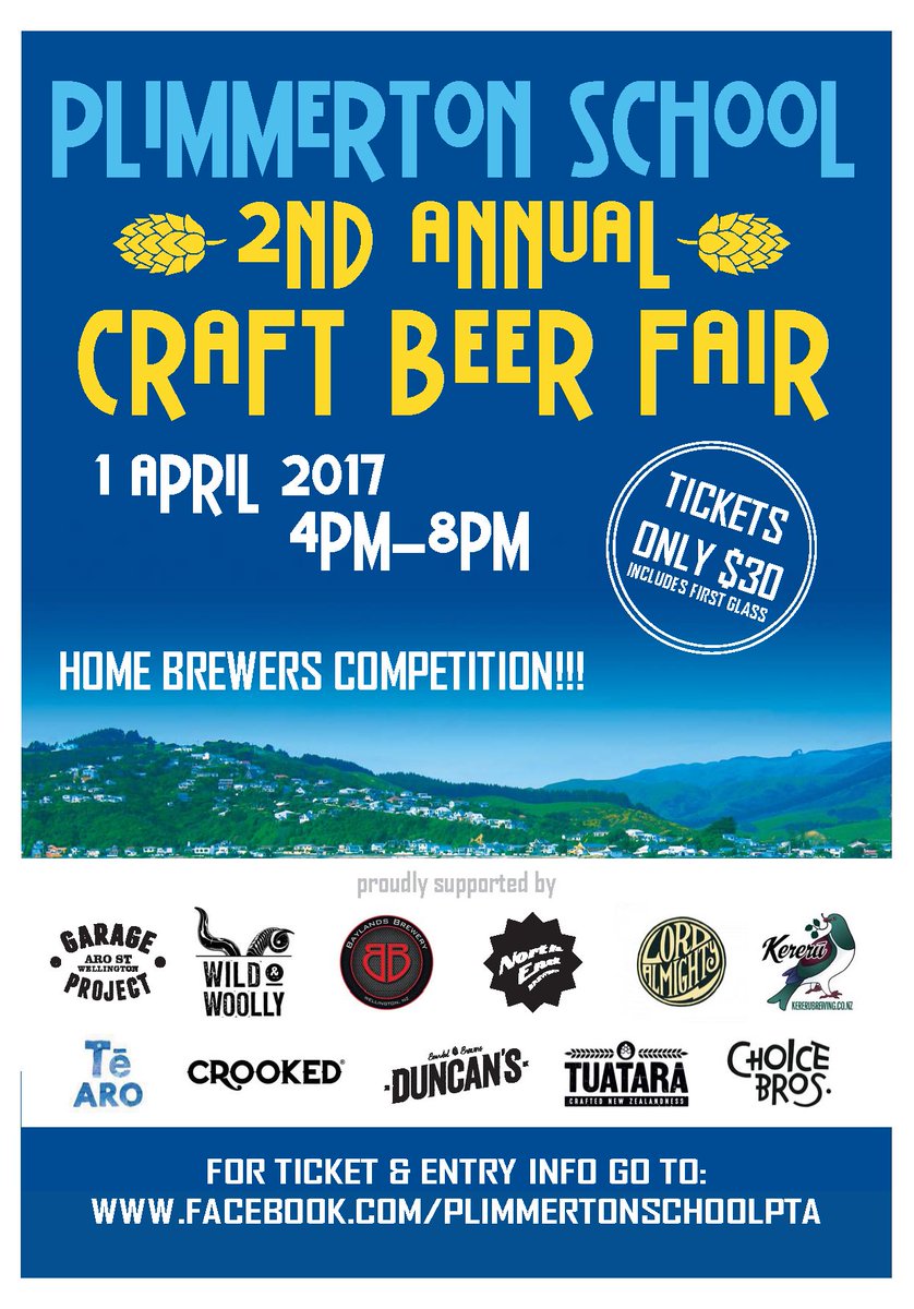 Plimmerton School are holding their 2nd annual craft beer fair on 1/4/2017. More details on their Facebook page: facebook.com/PlimmertonScho…