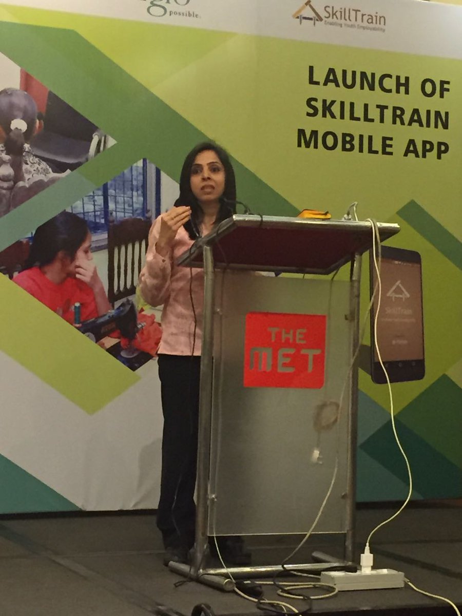 Mphasis's tweet photo. @SkillTrainIndia #MobileApp launch is a big step in the direction of Govt. of India's @DigitalIndia vision - @MeenuBhambhani https://t.co/9x3GXiricx