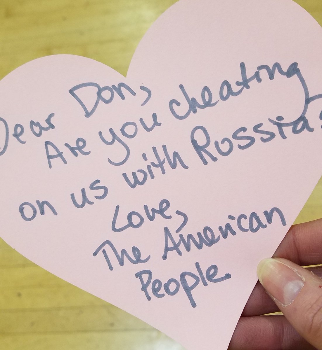 vintageontap's tweet photo. #DearDon "Are You Cheating on Us with Russia? - The American People" #standindivisible https://t.co/tR94aBC2Pj