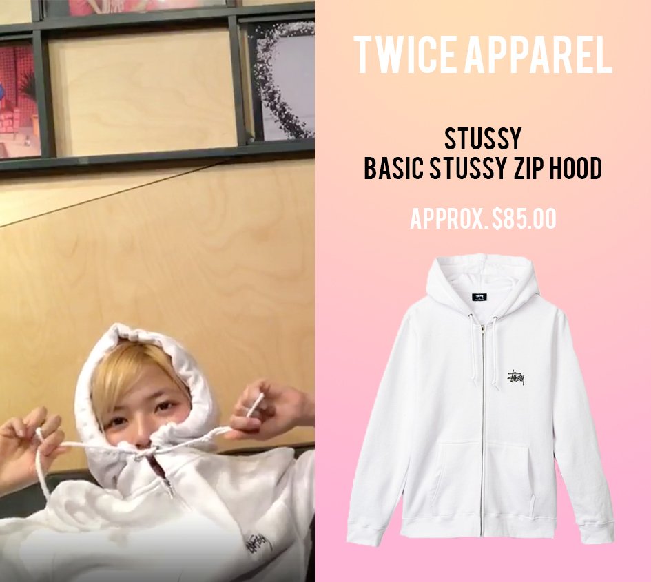 Twice Apparel Jeongyeon Stussy Basic Stussy Zip Hood Approx 85 00 Jeongyeon Twice 정연 트와이스