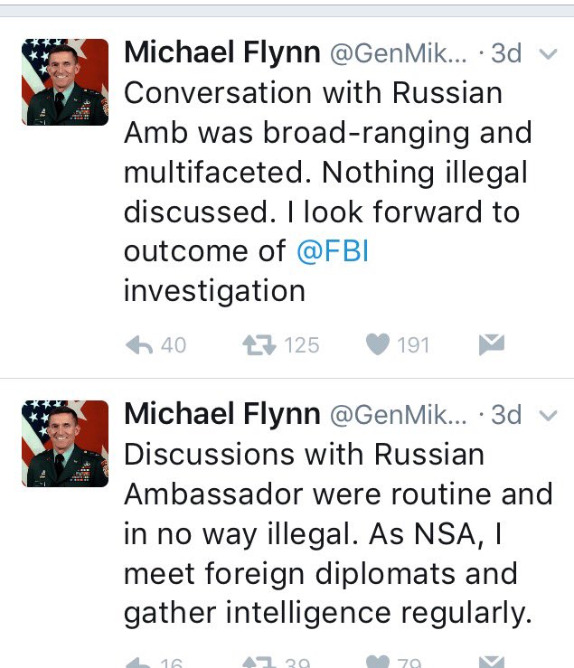 MelissaFazli's tweet image. Flynn' Twitter is still up. Not that popular. Wanted screen shots so he can't delete before his trial. #FlynnResignation #FlynnResigns 2/2