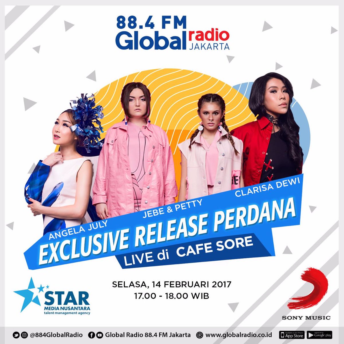 SMN_Channel's tweet image. They're back! at @884GlobalRadio  @angelajuly_ @JEPEofficial @ClarisaXFI #BacktoX