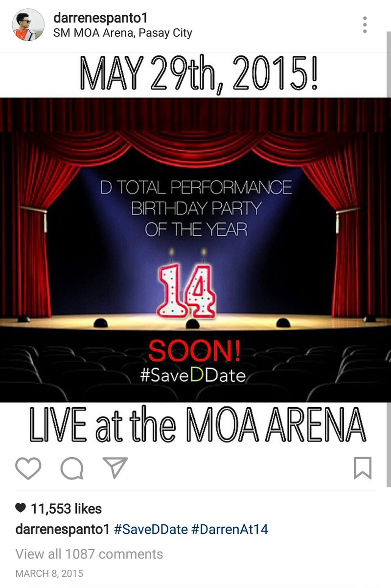 Darren_Fanboy's tweet photo. March 8 pala nag announce si Darren ng #DBirthdayConcert last last year. Hmmmm π€π https://t.co/qKZnmD8iPc