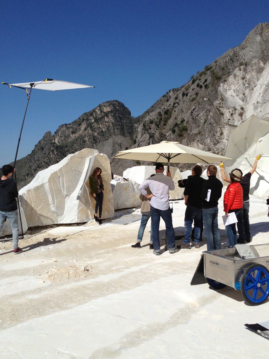 marbletours's tweet photo. simply beautiful @AriadneArtiles, foto shooting in Carrara for H&amp;M at the #marble #quarries #HM https://t.co/6t8GqjRjgX