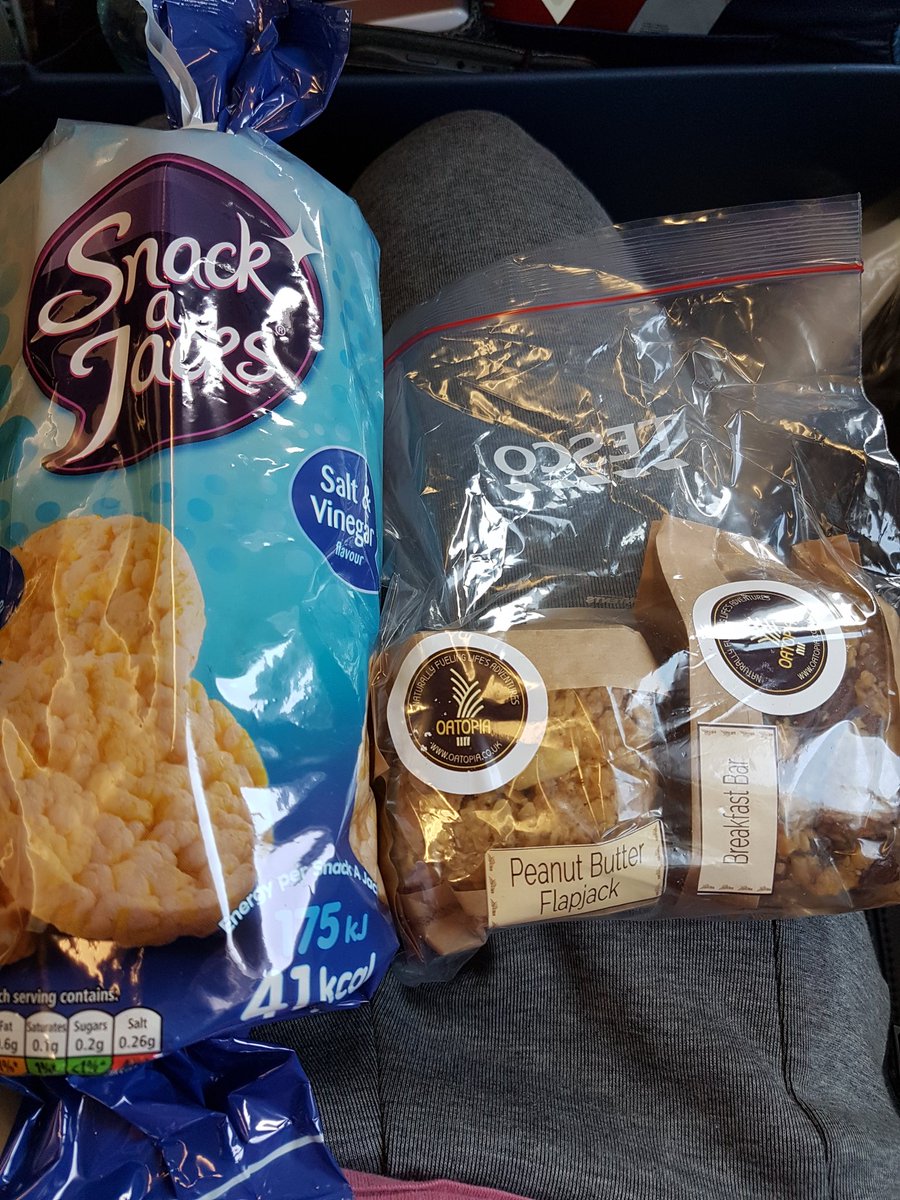 JenCycling's tweet photo. 2 of my favourite snacks at the ready for second leg of journey to Arizona. @Oatopia1 at the ready #hateplanefood https://t.co/W6gl0O8YA0