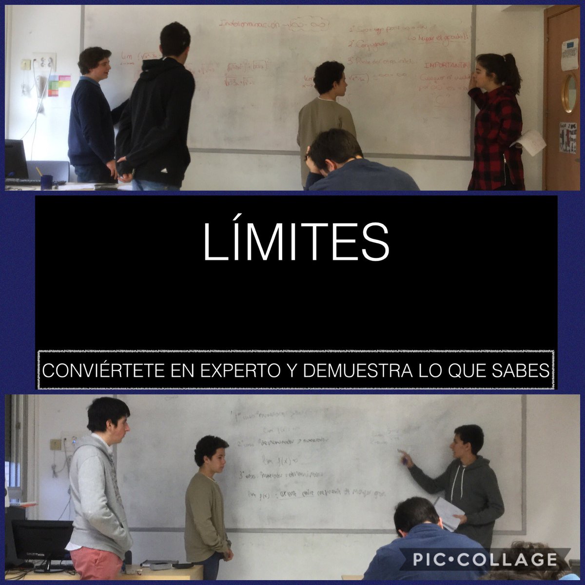 esoesciencIA's tweet image. #learningbyteaching en #matemáticas de 1ºBachillerato: los expertos explican límites a sus compañeros. @InterAravaca