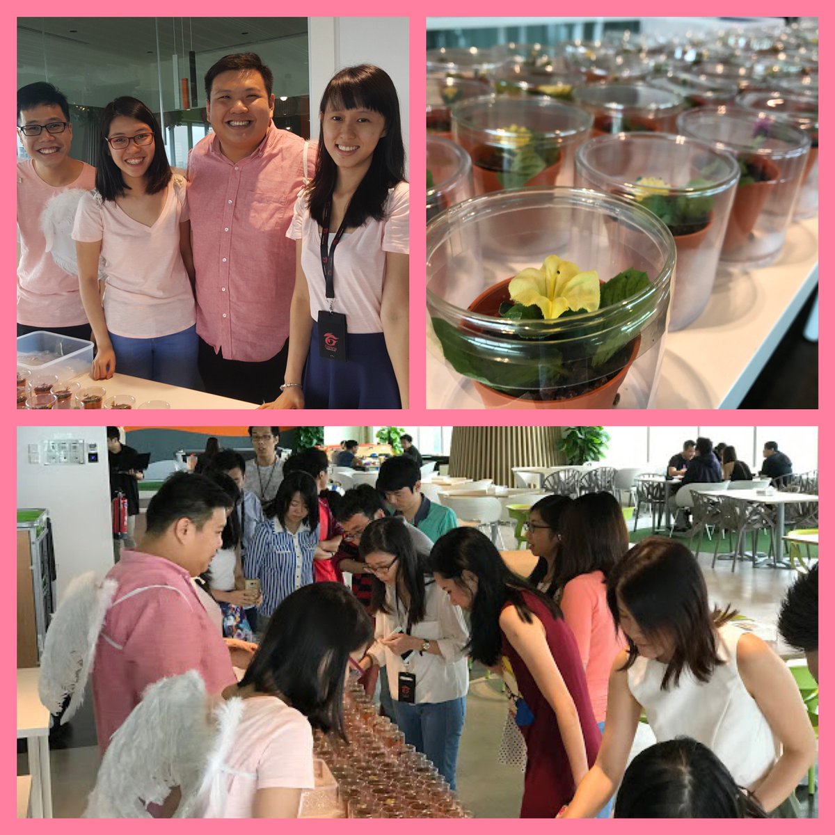 Happy Valentines Day! Check out our very own Garena angels and these dainty flower-pot desserts for all Garenians