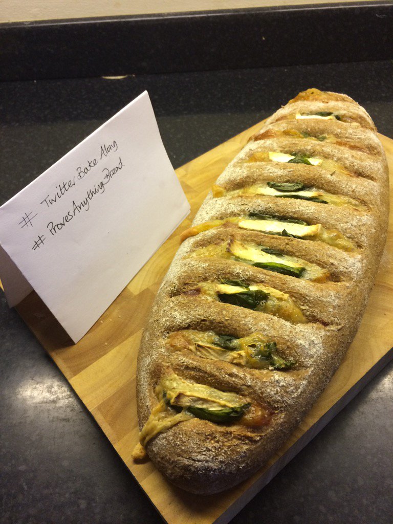 DeniseMRoberts's tweet photo. Savoury bake. Wholemeal Brie and basil #provesanythingbread #twitterbakealong @kuskus1 @Rob_C_Allen https://t.co/PNdJbhqQ8q