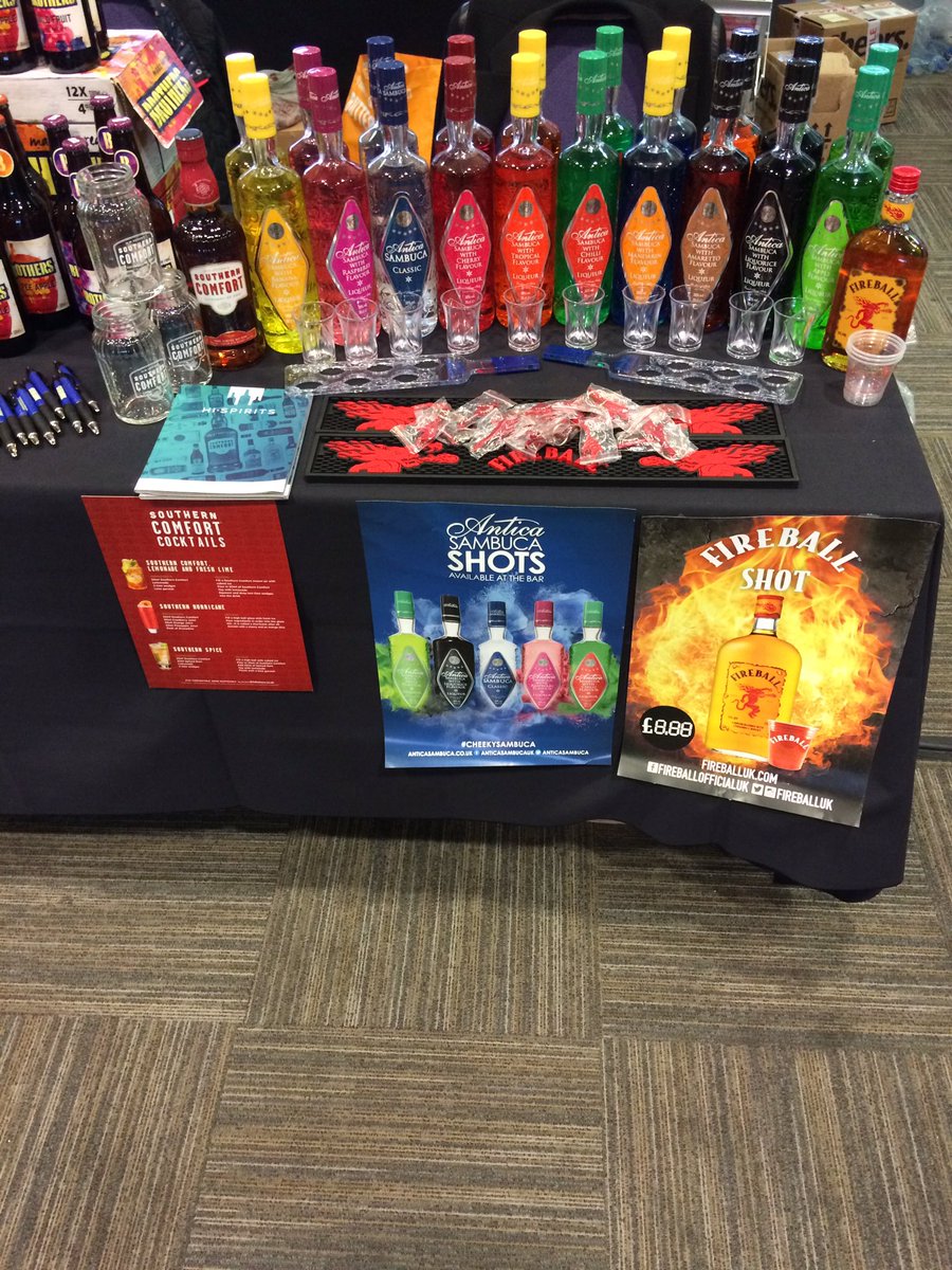 HSLSuraj's tweet photo. Blakemore Trade Show - sampling @southerncomfort @FireballUK @anticasambuca come down have a taste and get your POS kits! https://t.co/wAMzxnaxG6