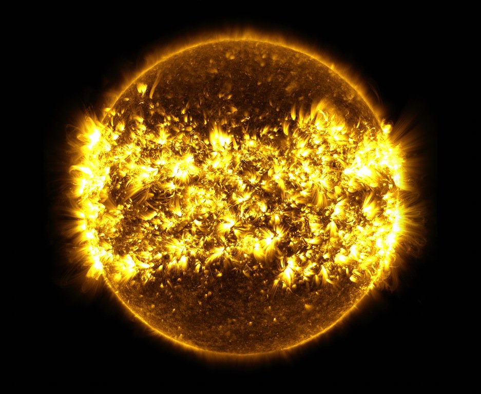 Space_Scene's tweet image. High resolution image of the #sun from NASA's Solar Dynamics Observatory's year 6 of activity composite production.#nasa #Space