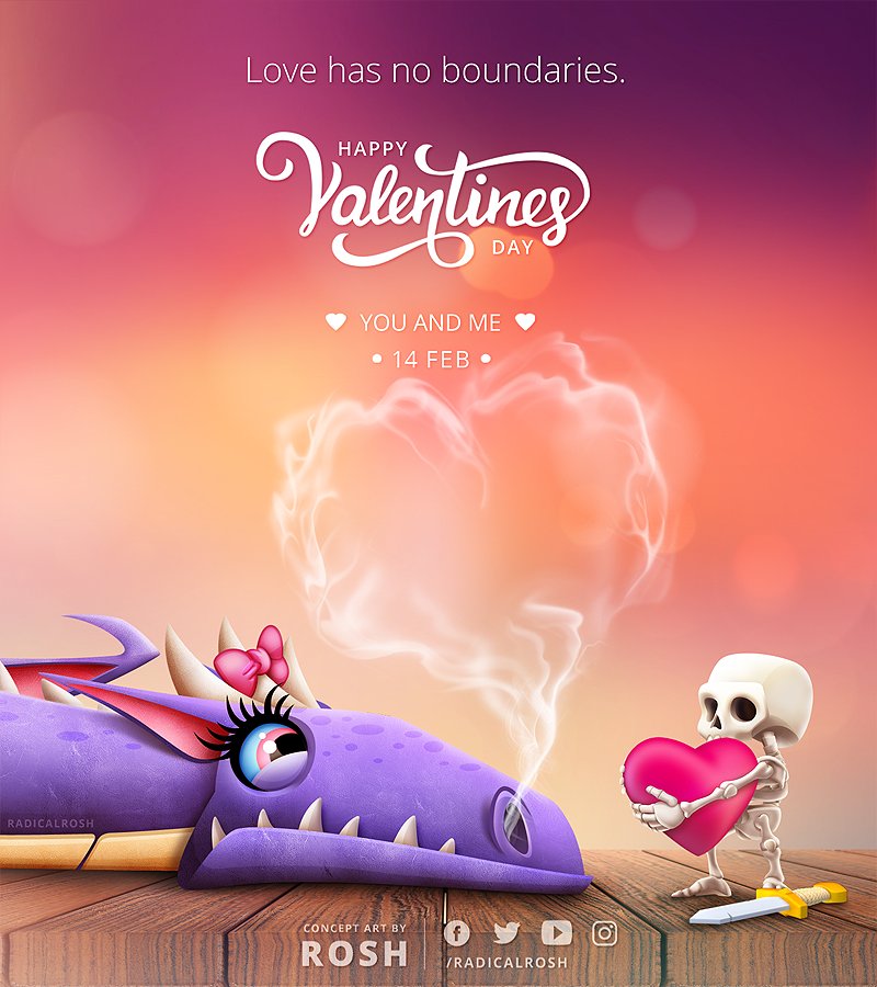 RadicalRosh's tweet photo. Happy #Valentines Day! #ClashRoyale #ClashOfClans #BoomBeach https://t.co/Vy6CQtioux