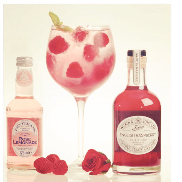 tiptree's tweet photo. Love at first sip! Raspberry Gin Liqueur and @FentimansLtd Rose Lemonade #RaspberryandRose https://t.co/v13cj3NAcy