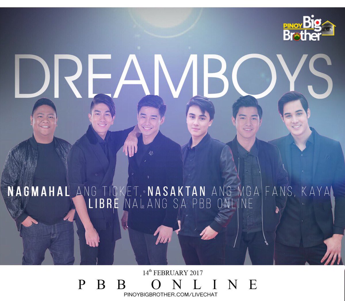 NikkoSquad's tweet photo. Celebrate your Valentines Day with the DREAMBOYS Digital Concert sa PBB Online at 7:30PM! It's a date 💙 #PBB1stDTChallenge https://t.co/4vuP6iXyVe