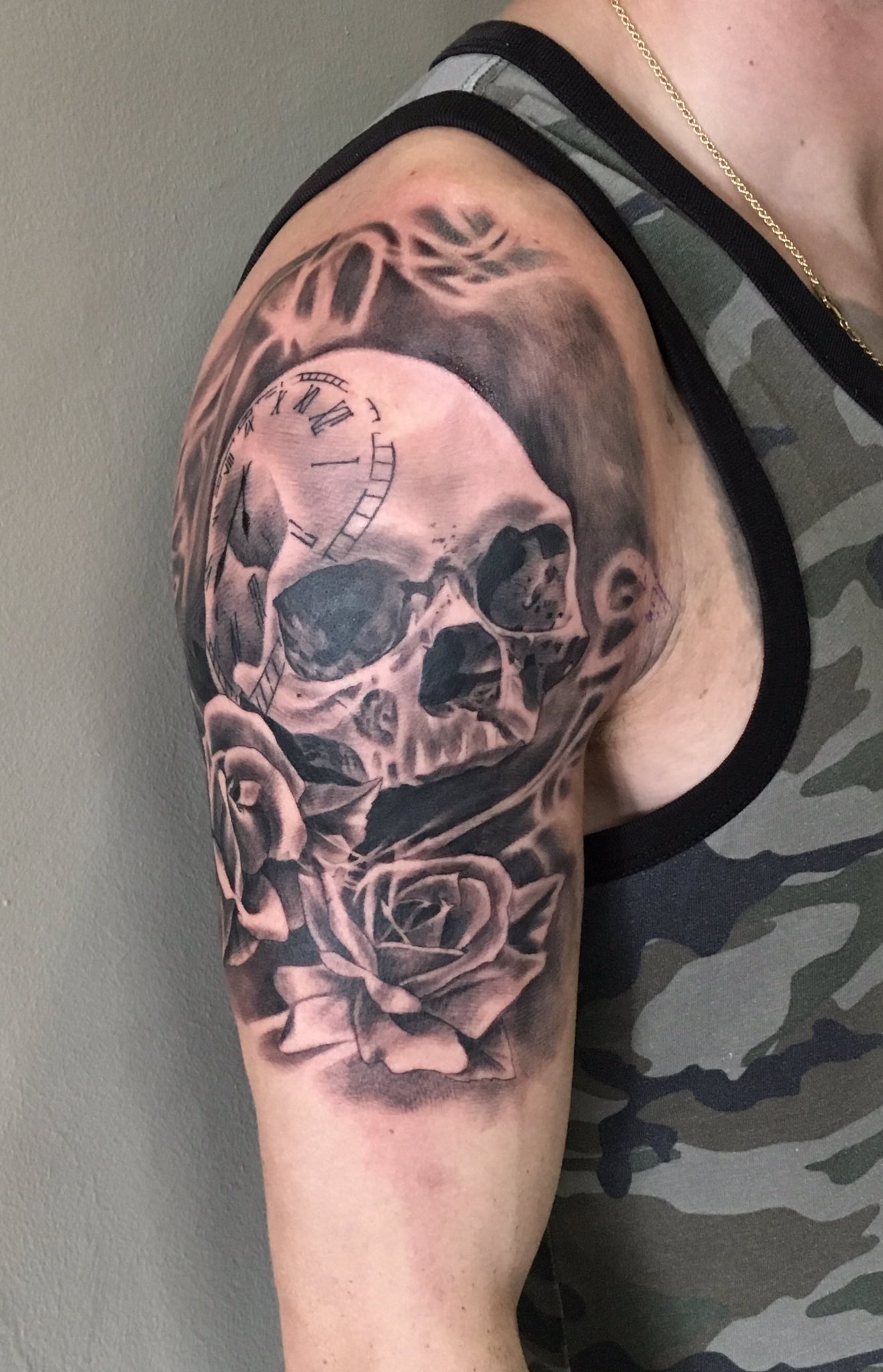 skull manly tattoo with rosesTikTok Search