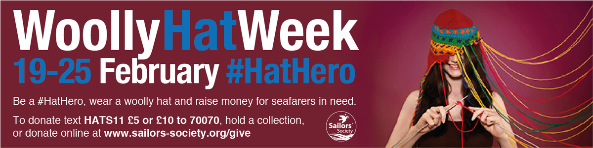 Woolly Hat Week starts in 5 days! Be a #HatHero, wear a hat  to work and donate to support seafarers in need sailors-society.org/give/woolly-ha…
