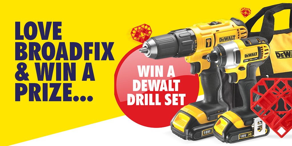 Broadfix's tweet photo. Show us some love this #Valentines - Follow &amp; retweet this post for a chance to win this Dewalt Drill Set! 💛 https://t.co/lDWLqxudBv