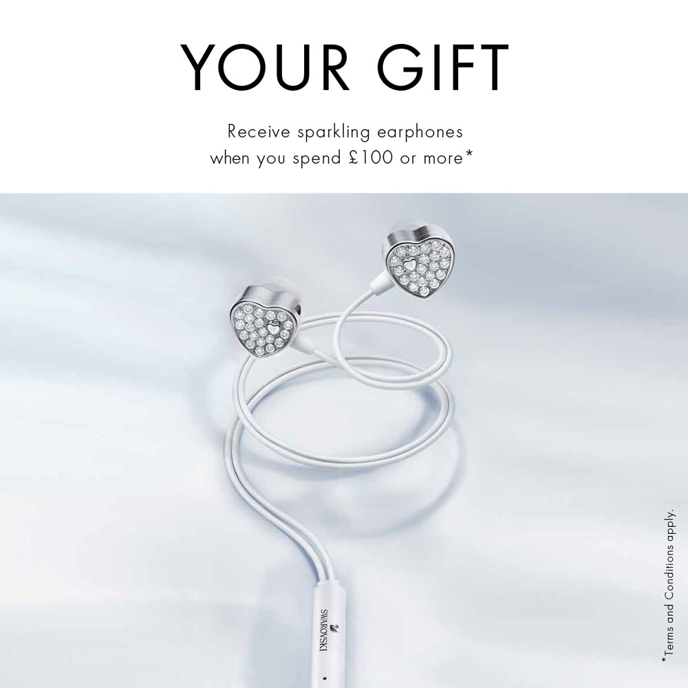 It's not too late, spend £100* or more at @SwarovskiUK to receive these free sparkling earphones - ends today! <a href="/TWSwarovski/">TW Swarovski</a>