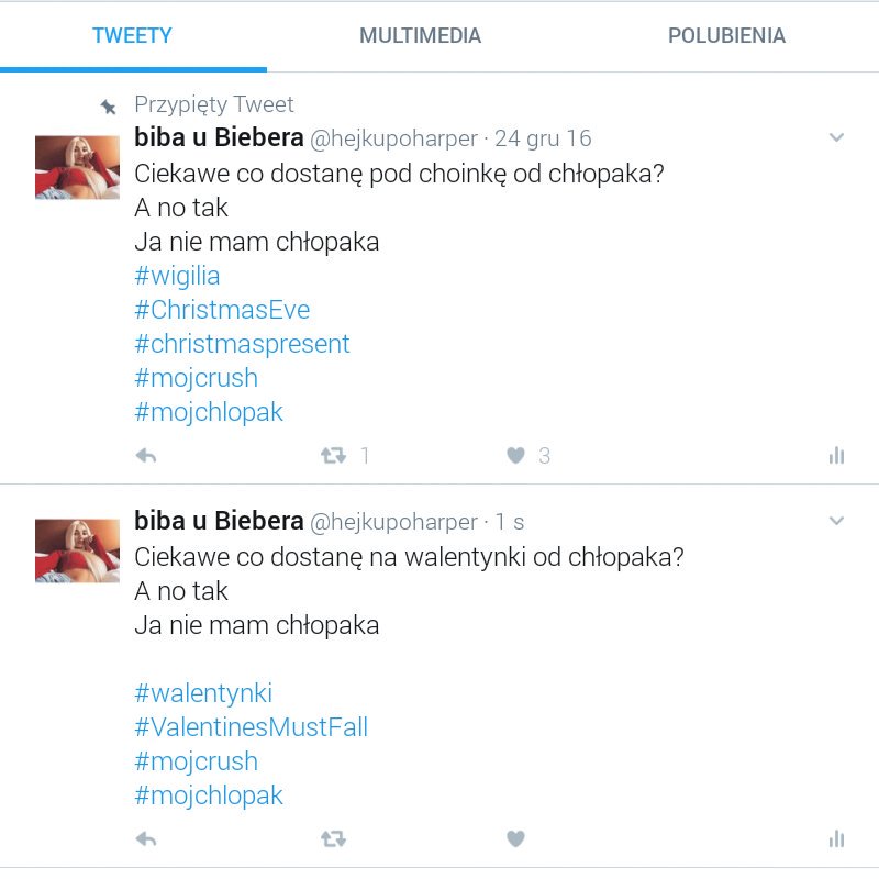 mozzipierozek's tweet photo. Nadal biedna ja
czyli
24.12.2016 vs 14.02.2017
#walentynki
#valentines
#ValentinesMustFall
#mojcrush
#mojchlopak
#wtorek https://t.co/bev26zGHcm