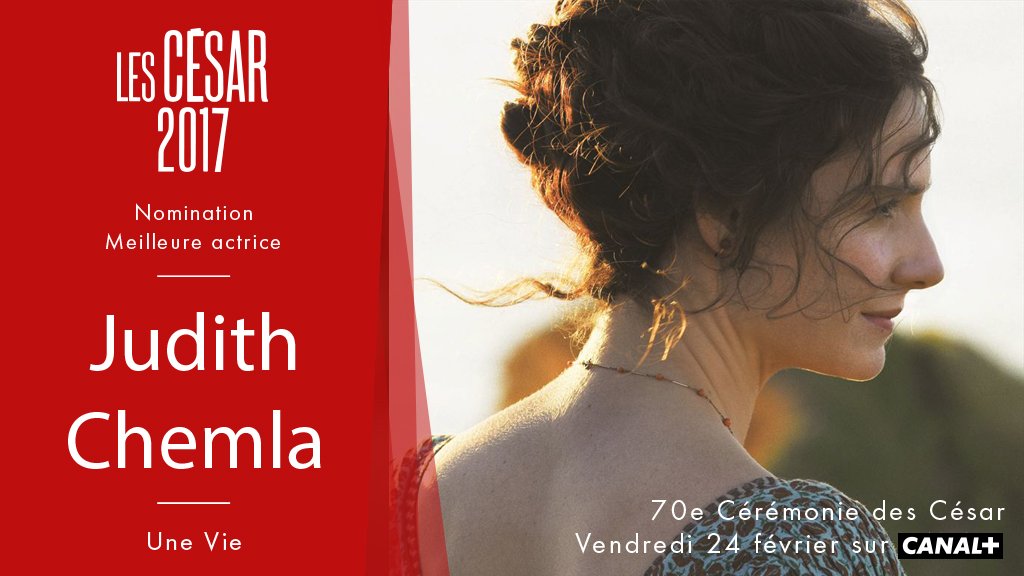 CanalplusCinema's tweet image. Déjà citée en 2013 pour #CamilleRedouble, #JudithChemla sera aux #César2017 pour #UneVie, le 24/02 sur @canalplus
➡️ bit.ly/2jf6j1w